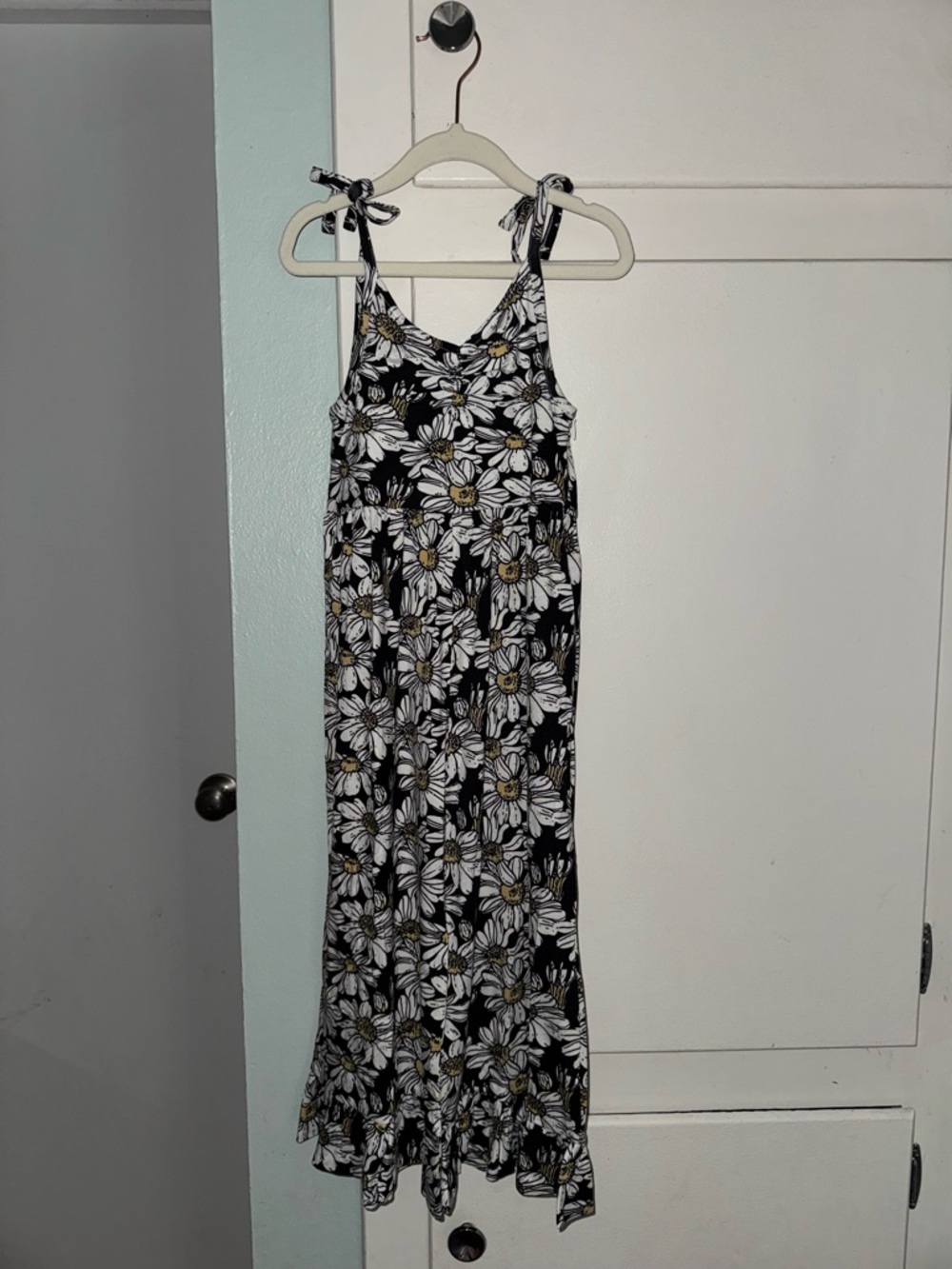 spaghetti tie ruched wide leg ruffle jumpsuit northwest daisy bamboo